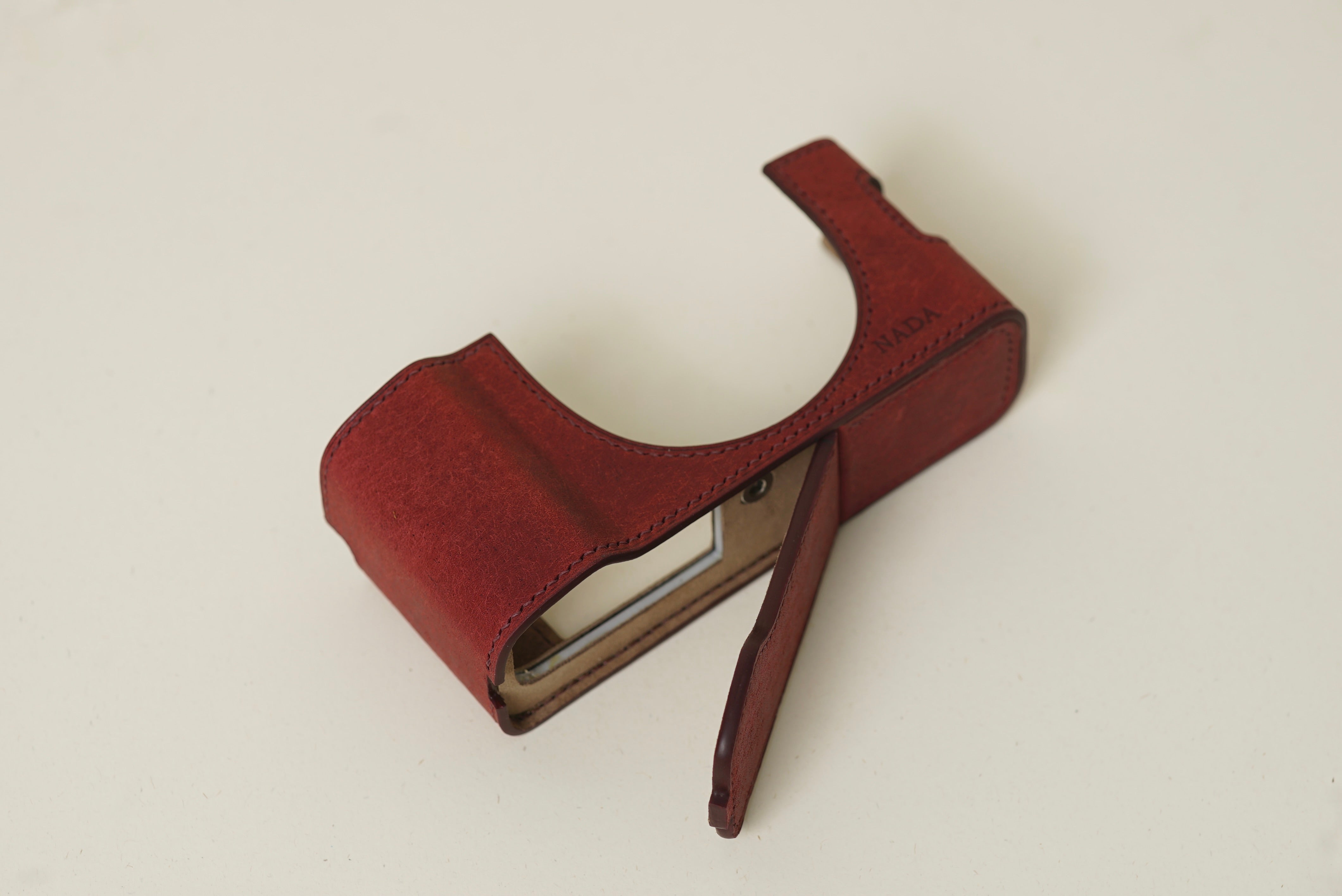 Red Bueblo Leather Half Case compatible with Fujifilm X100Vi