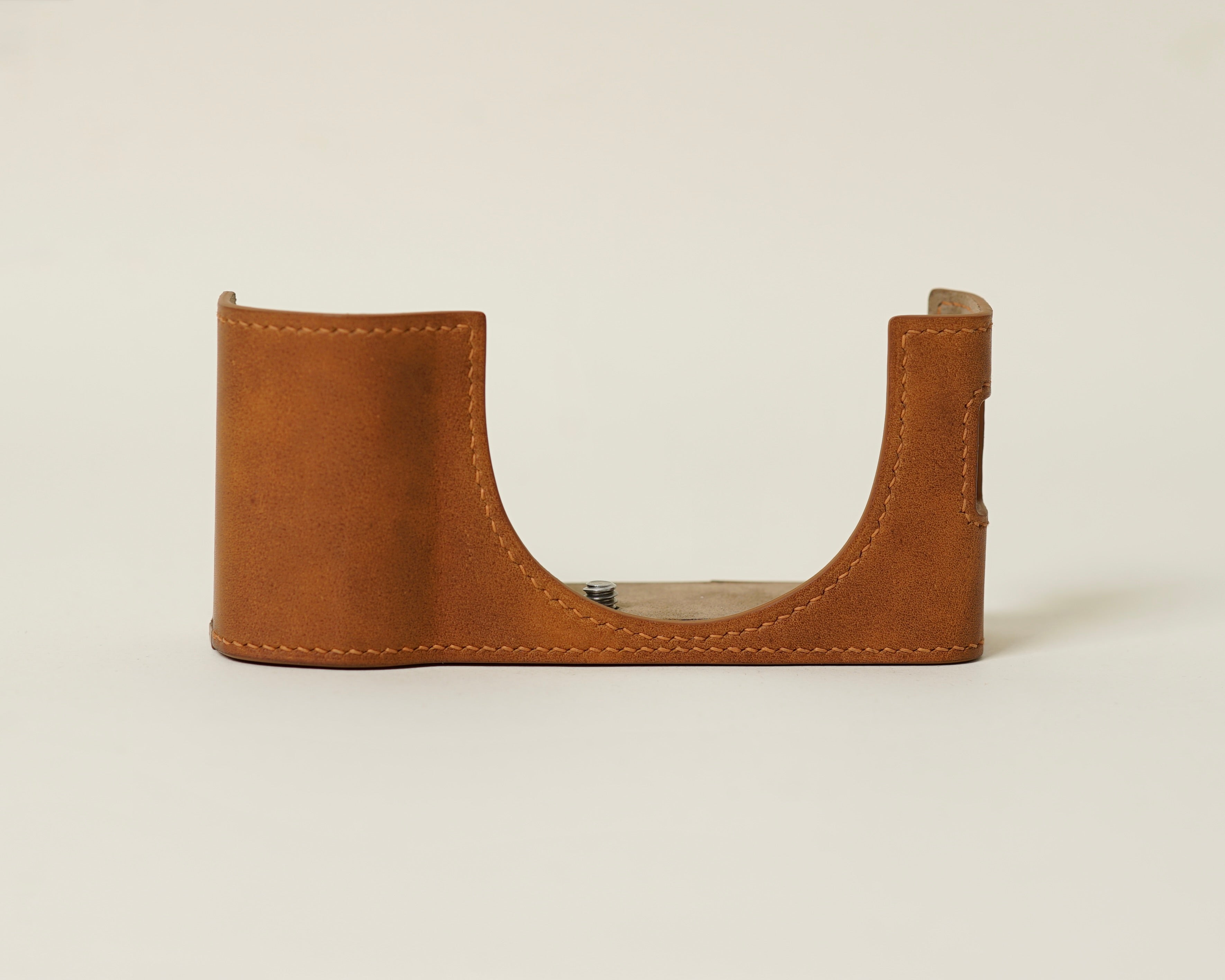 Brown Smoke Leather Half Case compatible with Fujifilm X100Vi