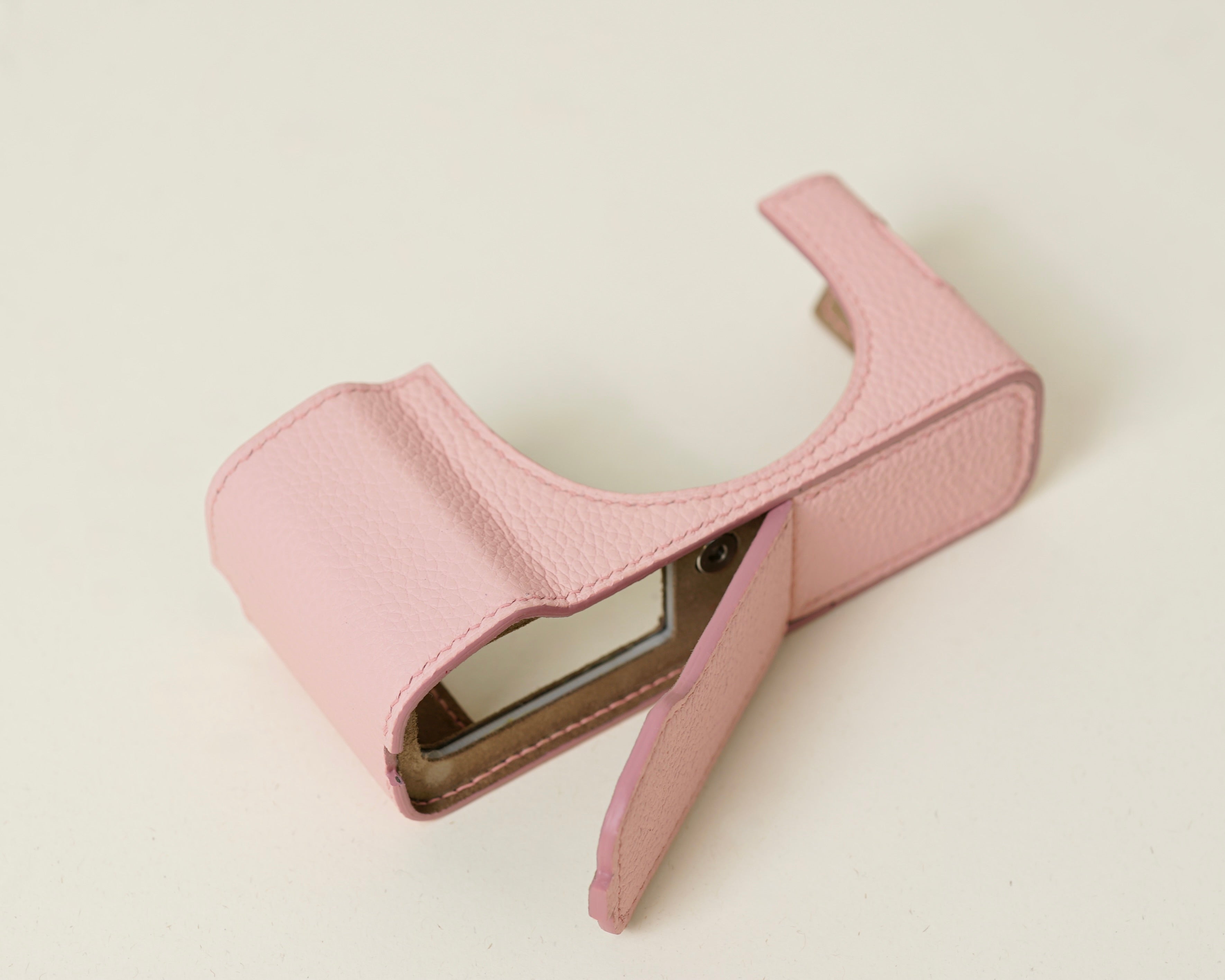 Pink Togo Leather Half Case compatible with Fujifilm X100Vi