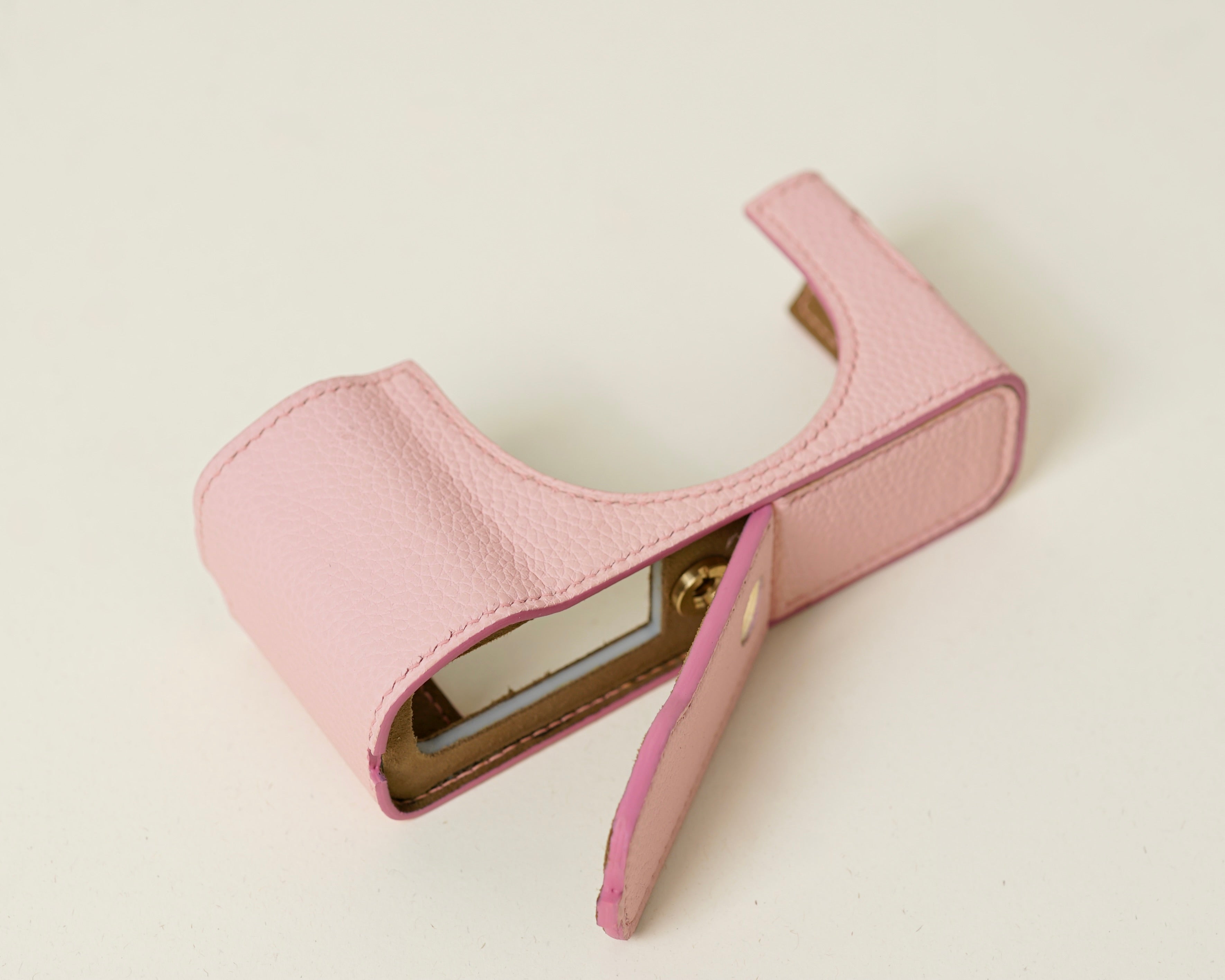 Pink Togo Leather Half Case compatible with Fujifilm X100V