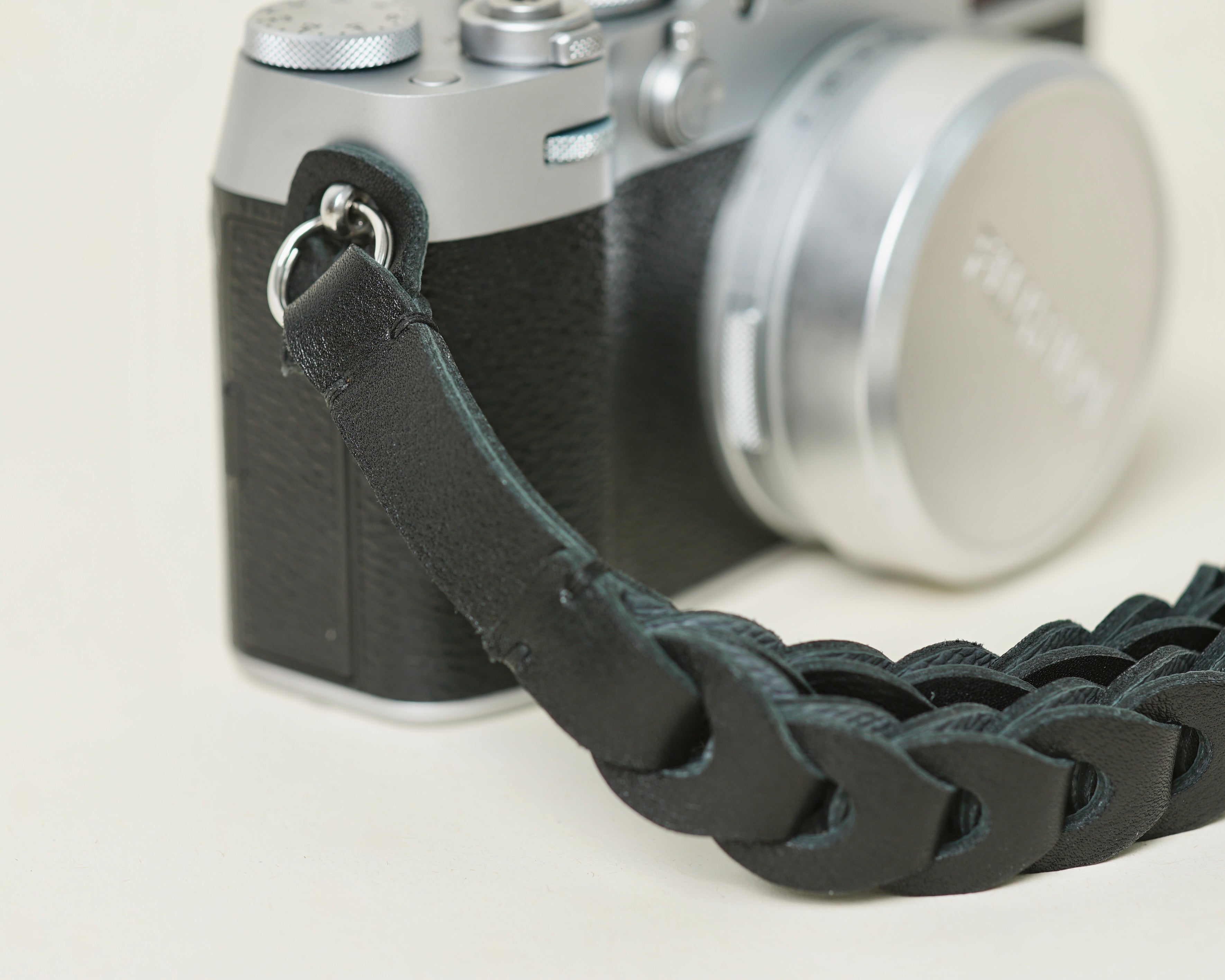 Hand Strap Black Swift Leather