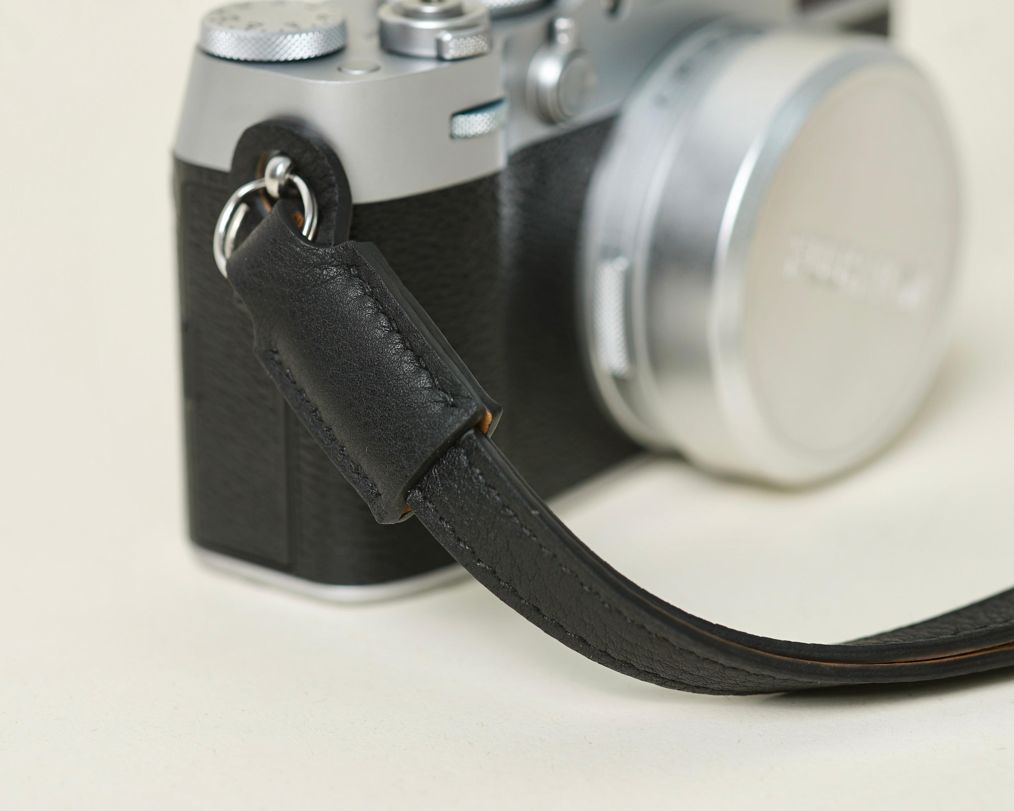 Hand Strap Black Togo Leather