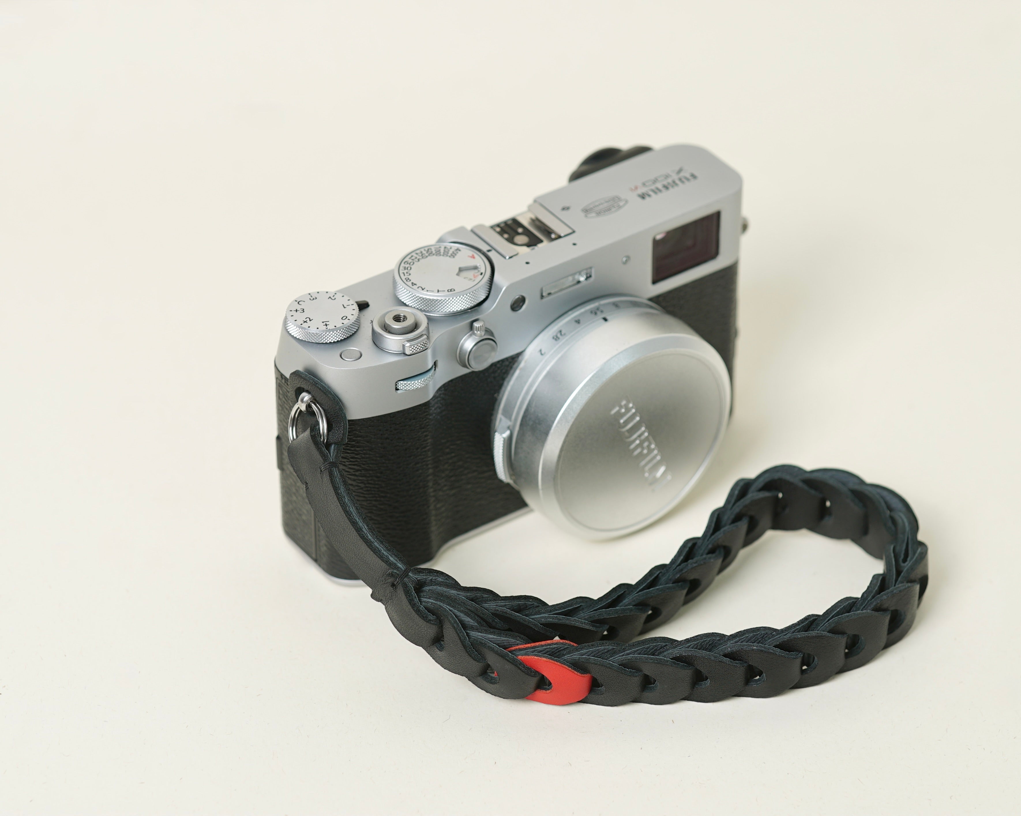 Hand Strap Black mix Red Swift Leather