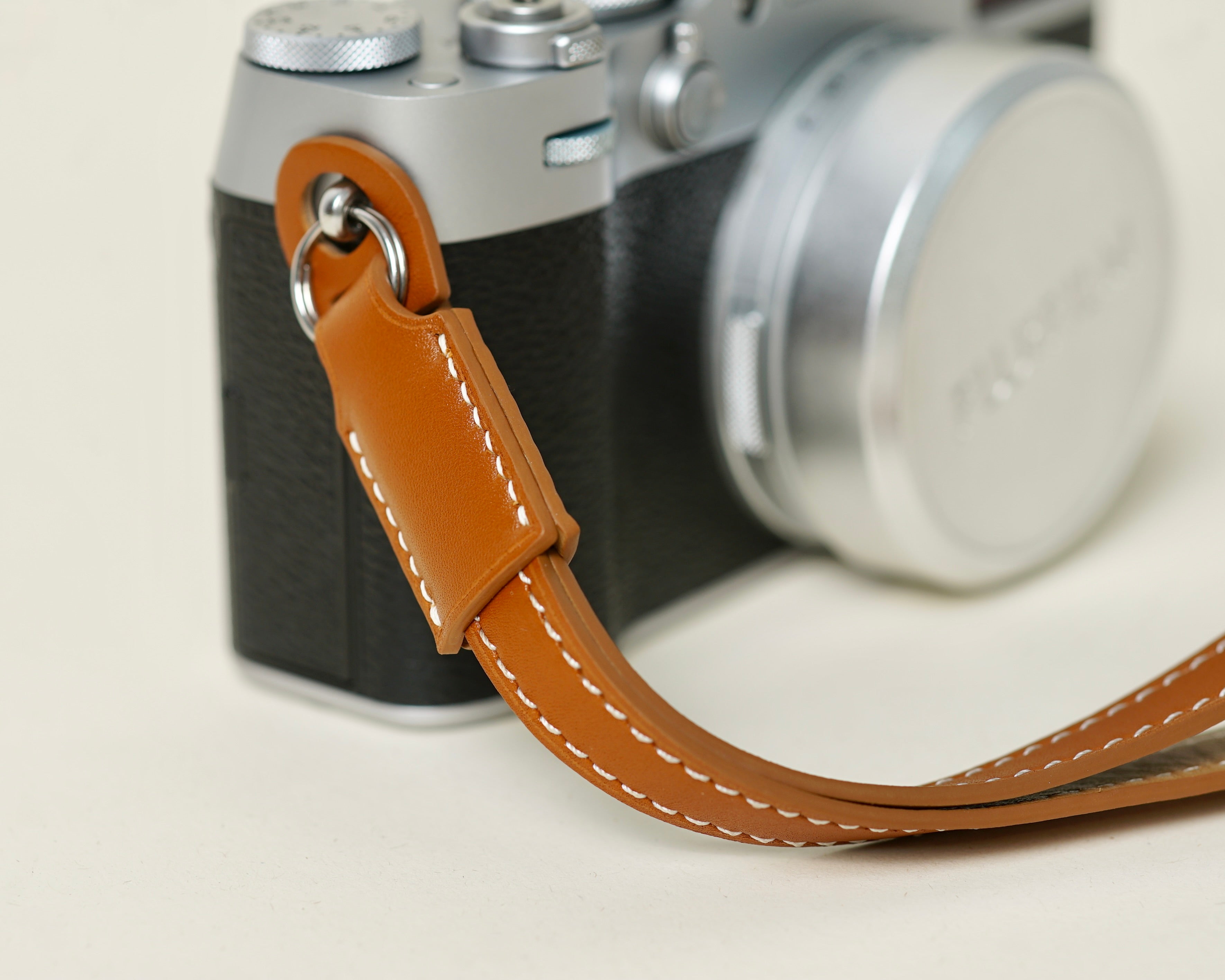 Hand Strap Brown Togo Leather