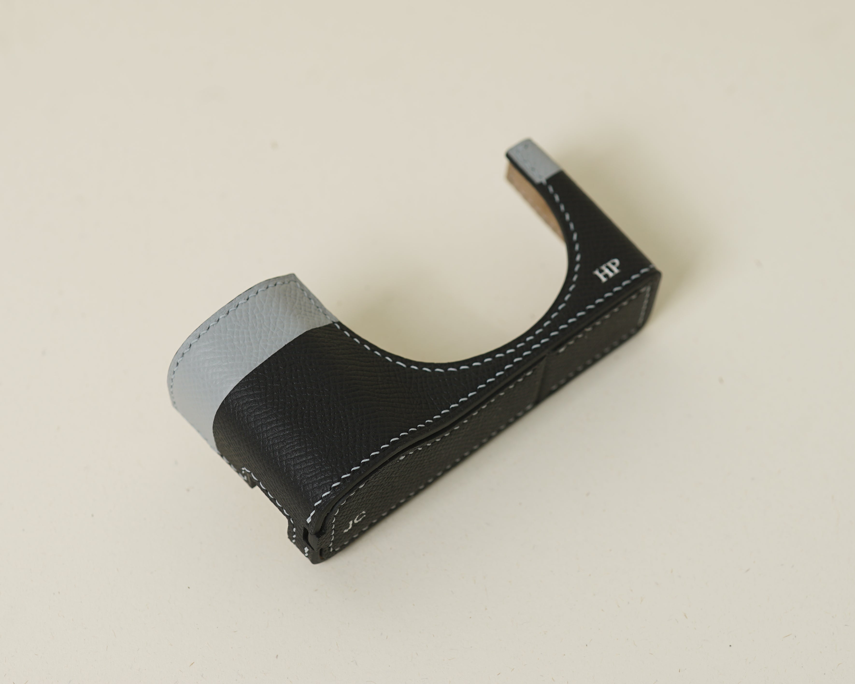 Black mix Light Blue Epsom Leather Half Case compatible with Ricoh Gr IV