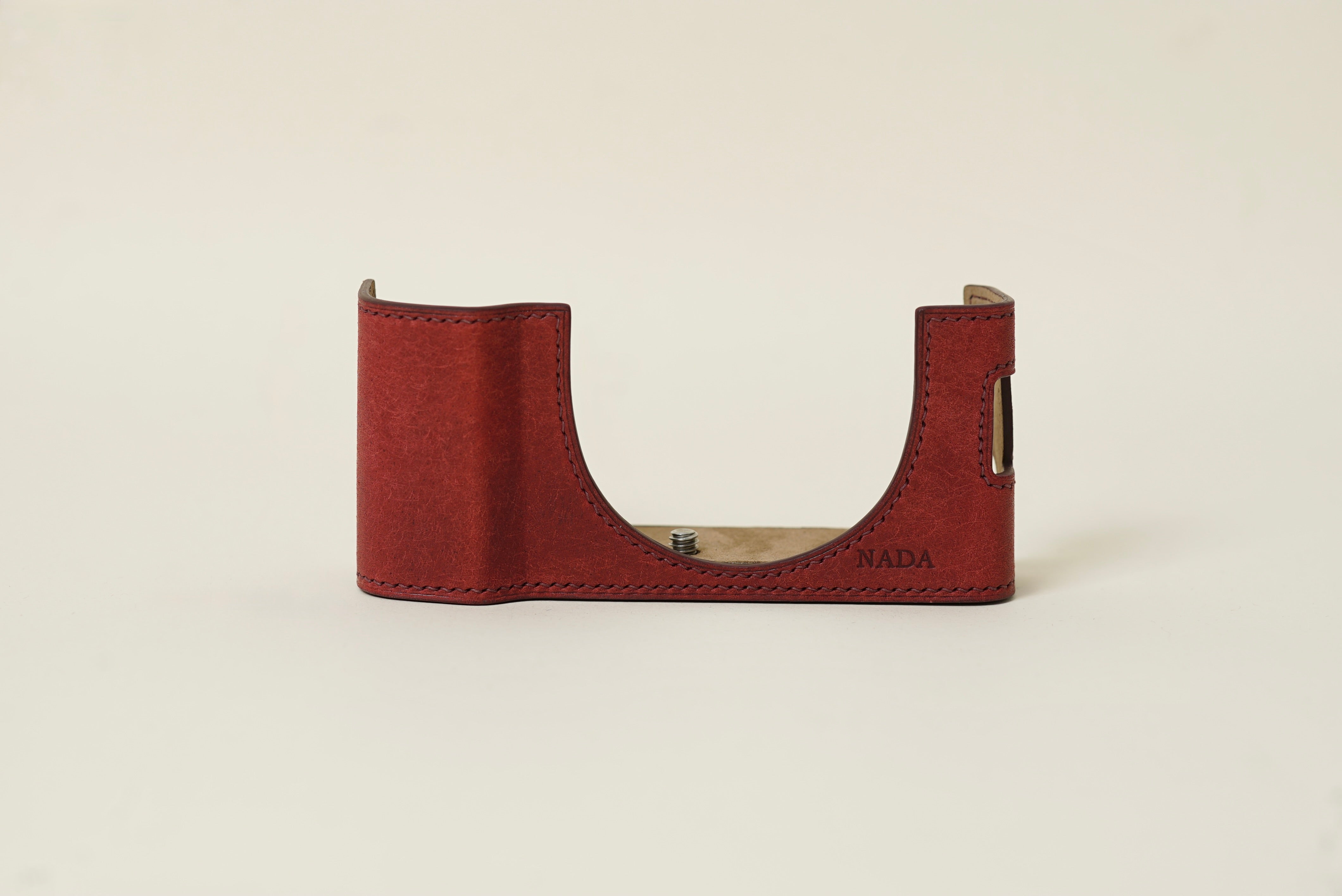 Red Bueblo Leather Half Case compatible with Fujifilm X100Vi