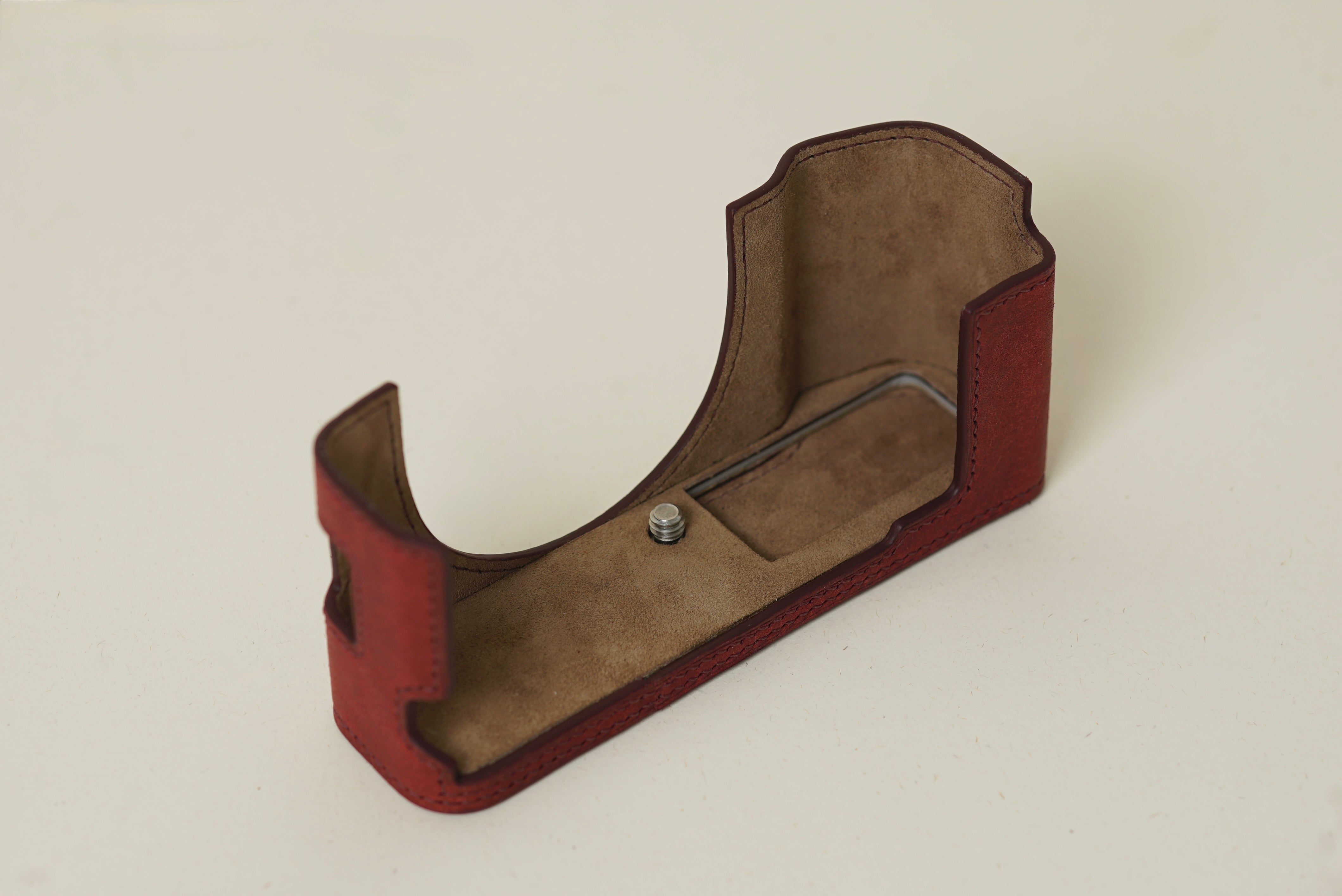 Red Bueblo Leather Half Case compatible with Fujifilm X100Vi