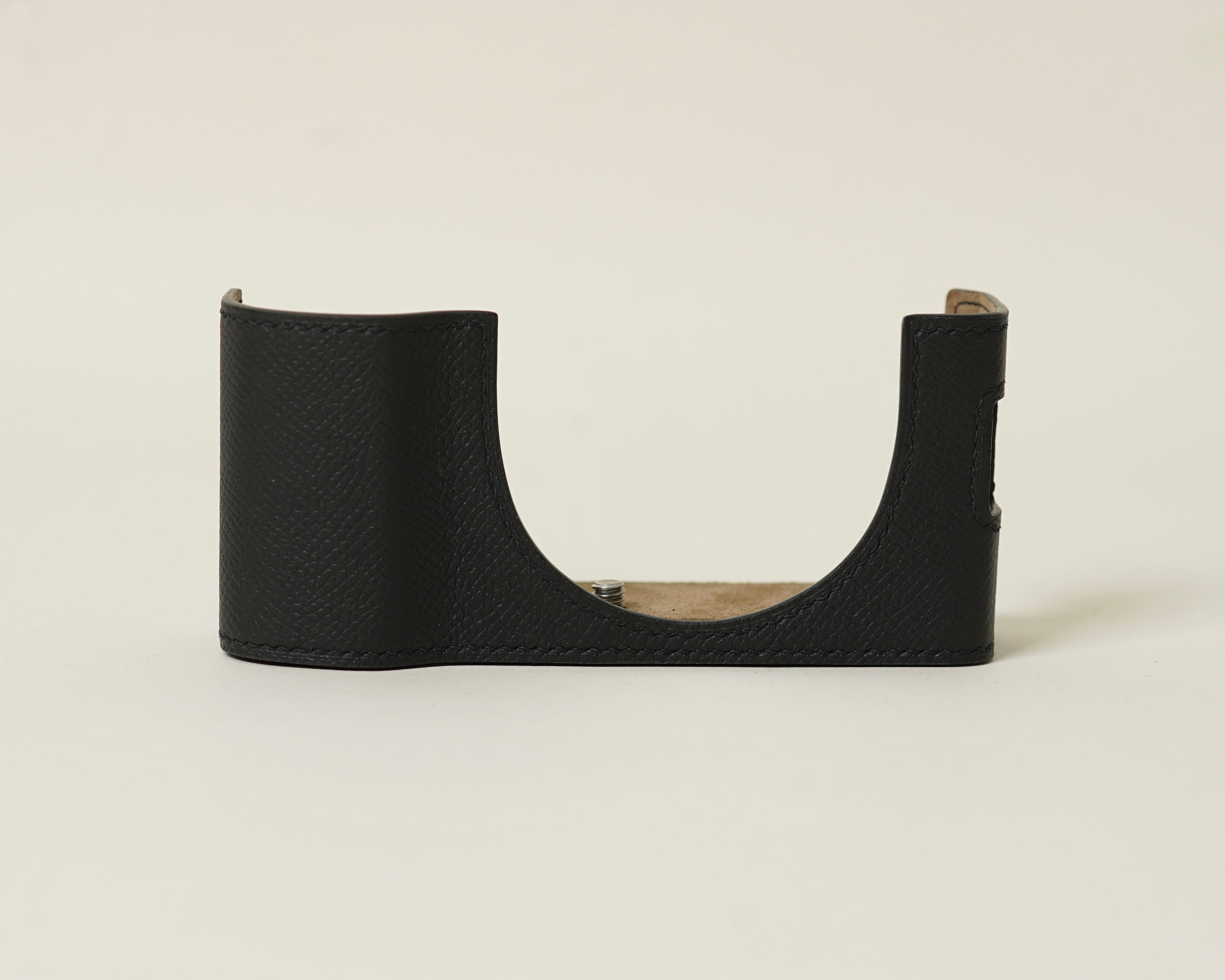 Black Epsom Leather Half Case compatible with Fujifilm X100Vi