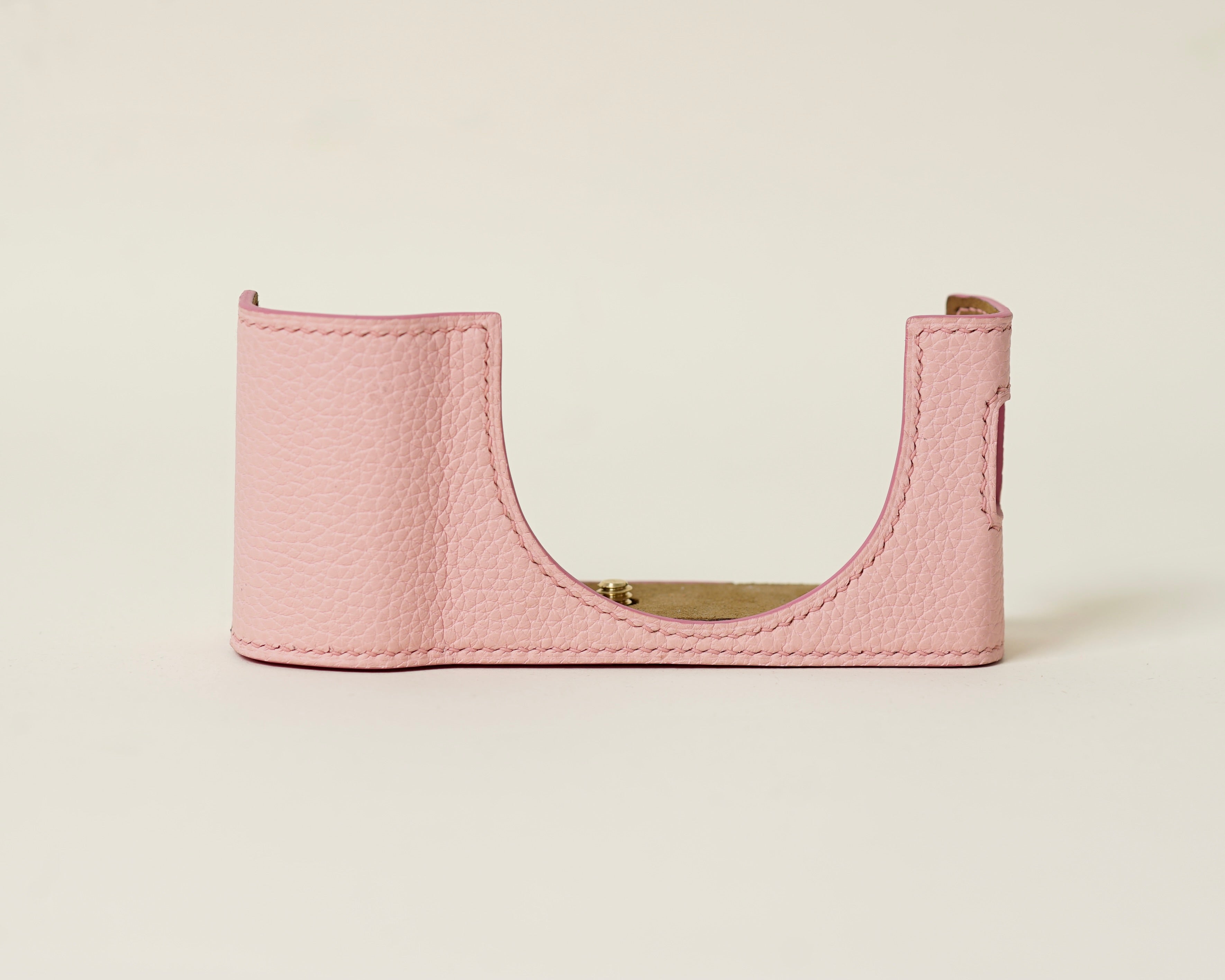 Pink Togo Leather Half Case compatible with Fujifilm X100V