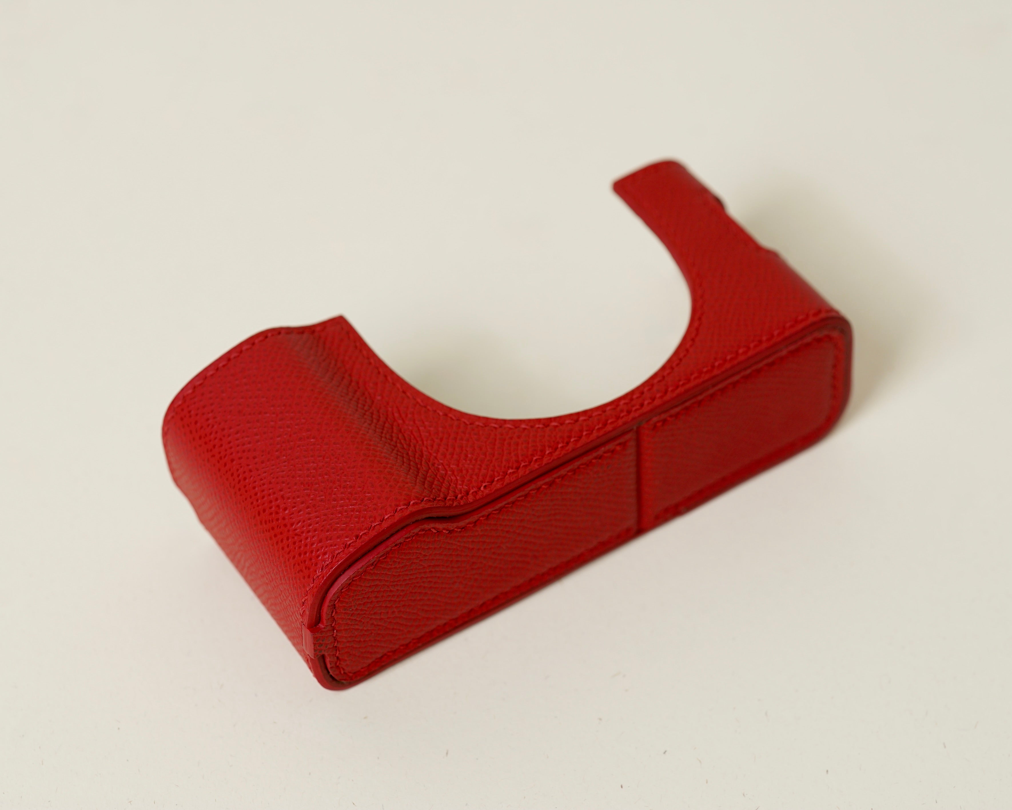 Red Epsom Leather Half Case compatible with Fujifilm X100Vi