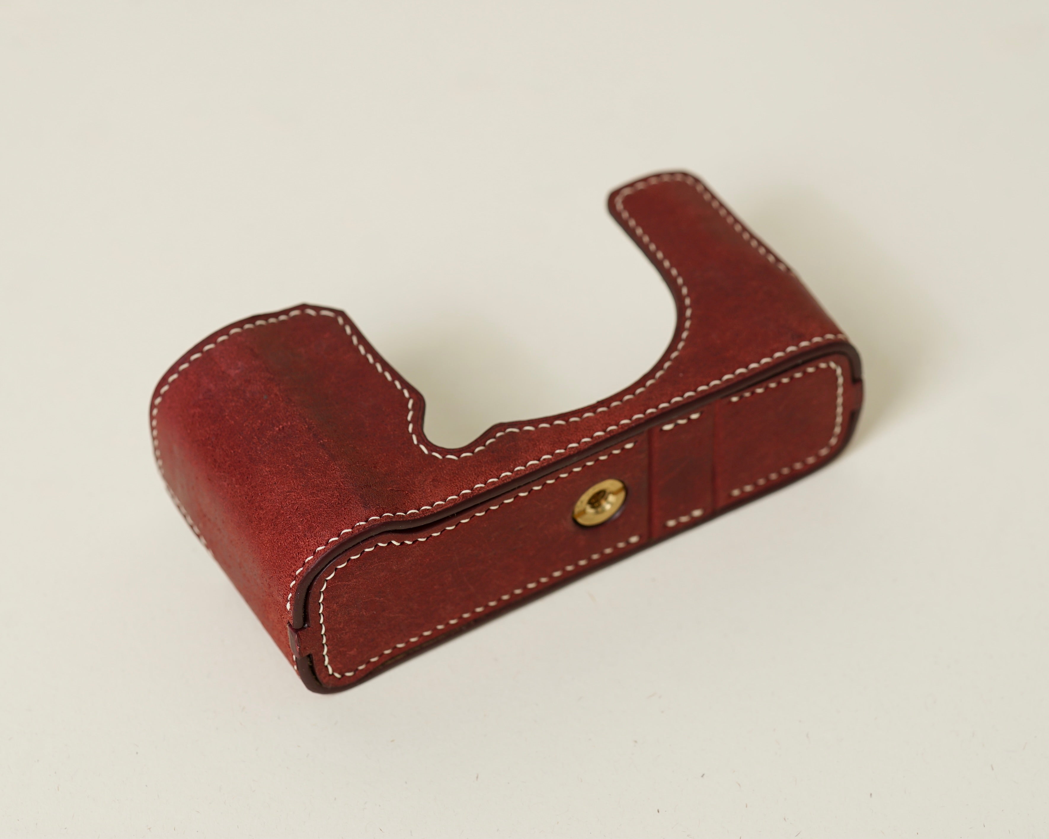 Red Bueblo Leather Half Case compatible with Fujifilm X-E 5