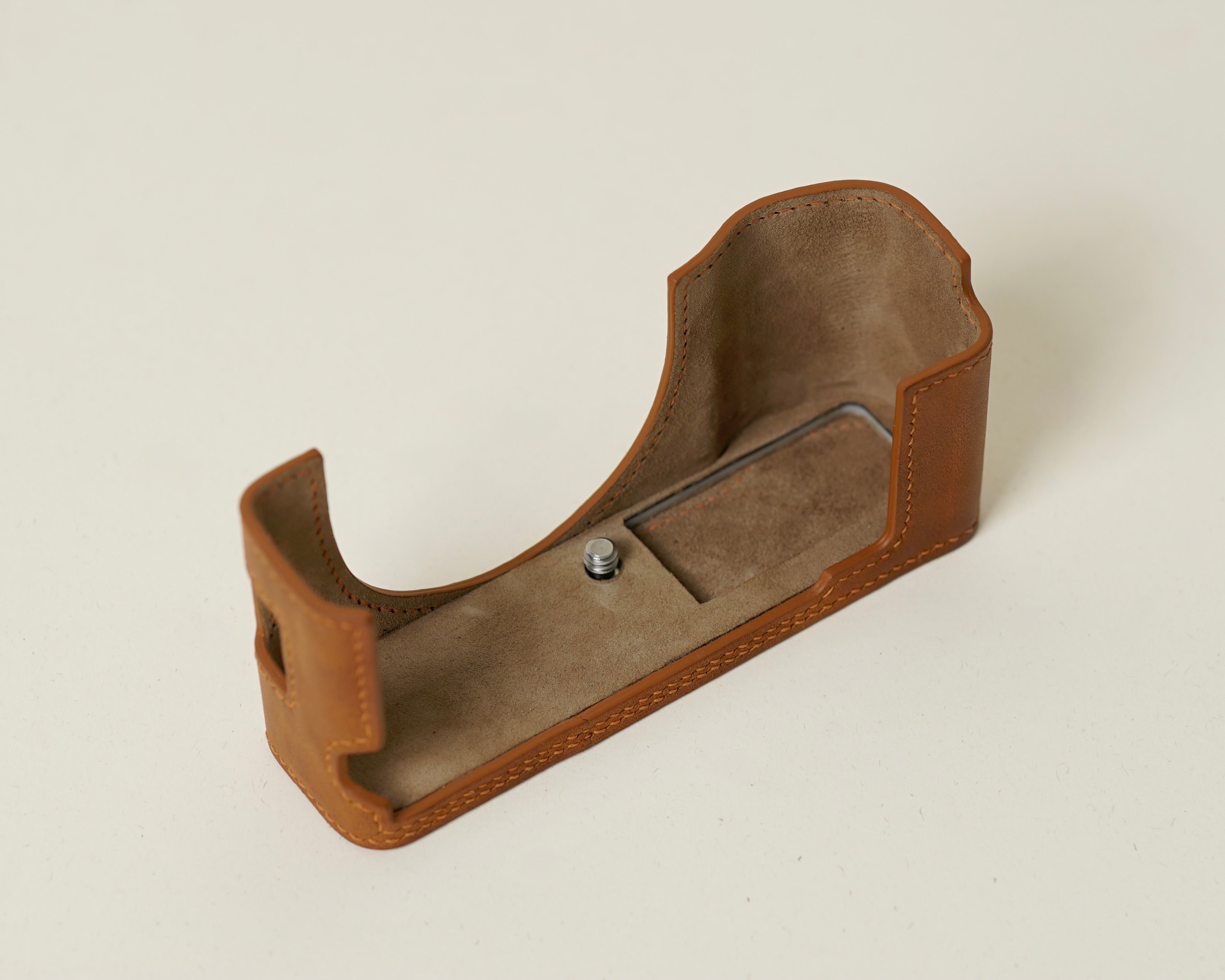Brown Smoke Leather Half Case compatible with Fujifilm X100Vi