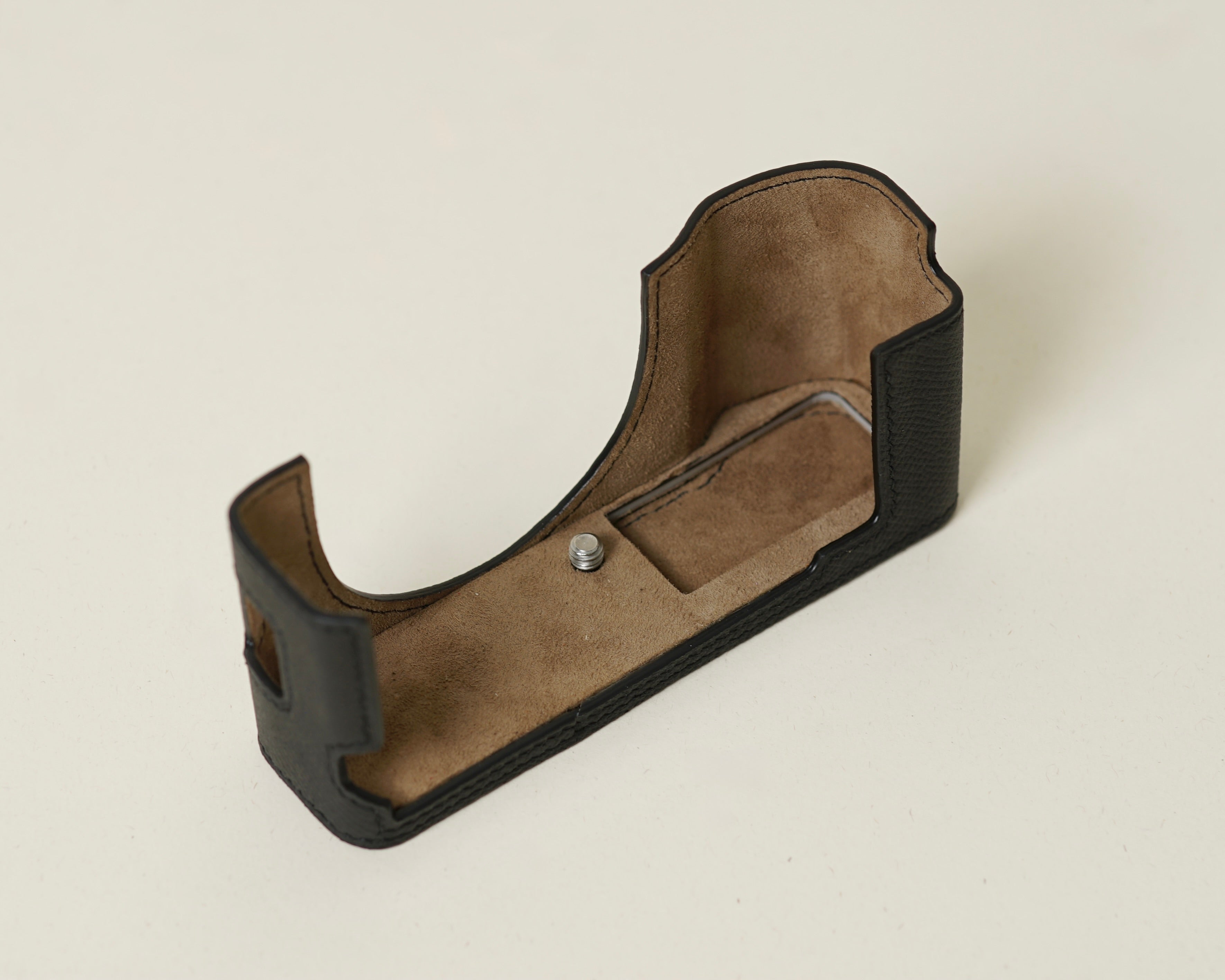 Black Epsom Leather Half Case compatible with Fujifilm X100Vi