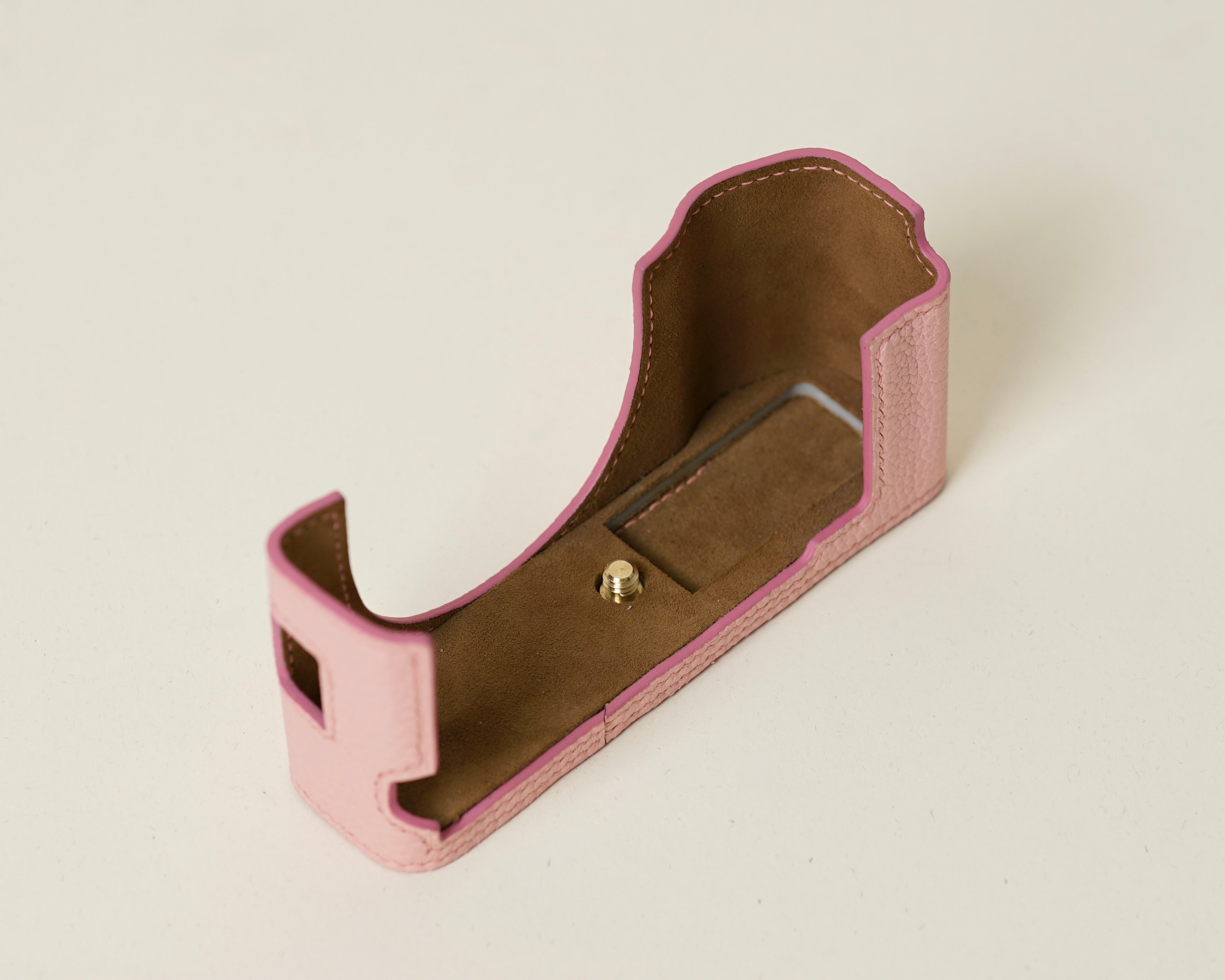 Pink Togo Leather Half Case compatible with Fujifilm X100V