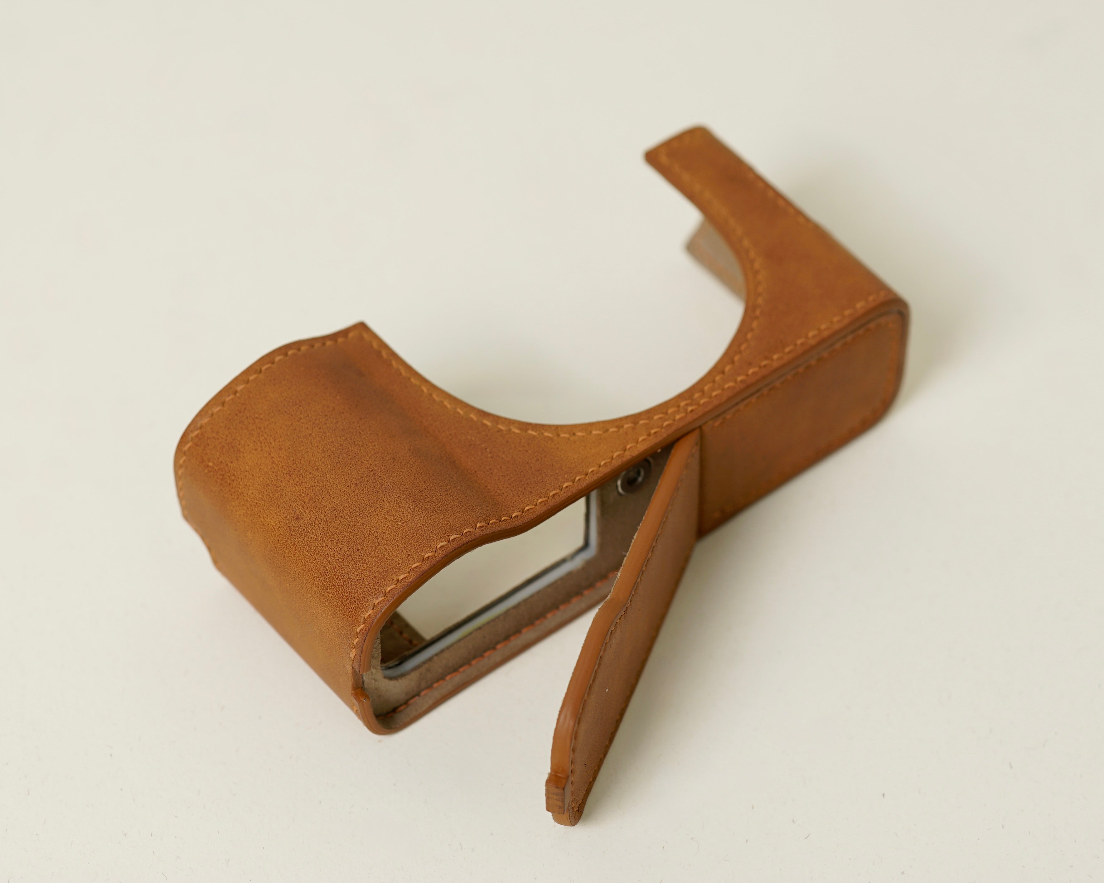 Brown Smoke Leather Half Case compatible with Fujifilm X100Vi