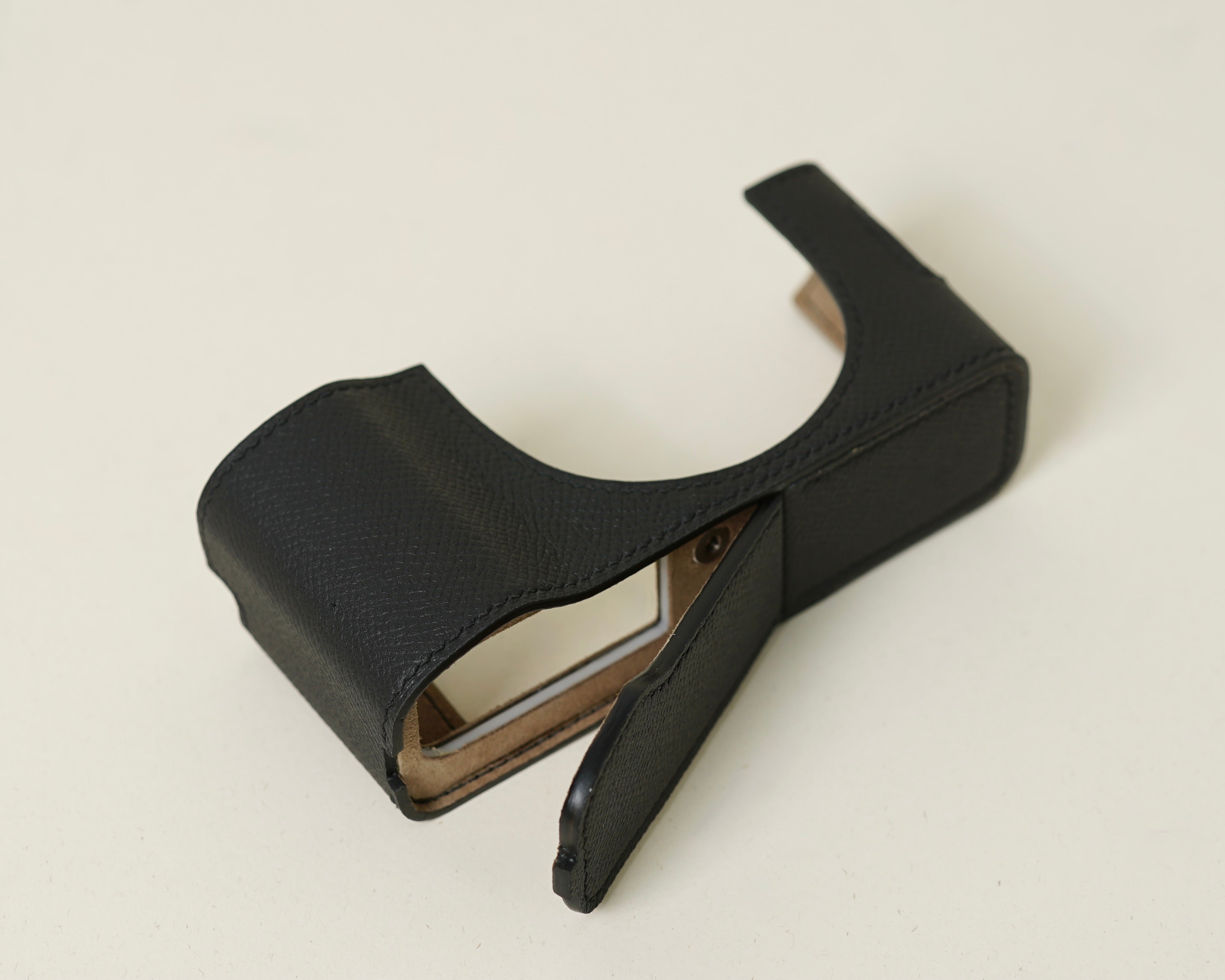 Black Epsom Leather Half Case compatible with Fujifilm X100Vi